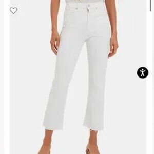 Womens Veronica Beard (Item- 38) White Raw Carly Kick Flare High Rise Jeans 27